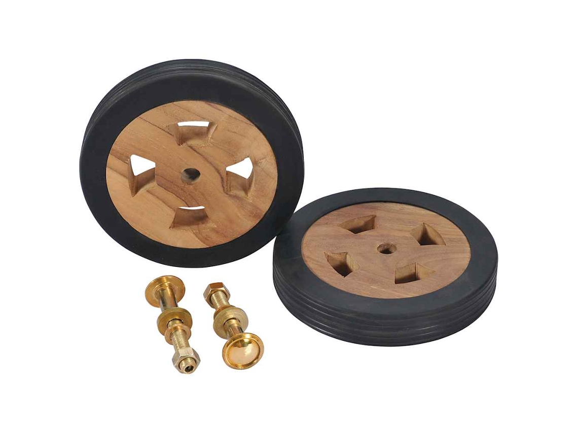 Vidaxl Rodas Para Espreguiçadeira 2 Pcs Madeira Teca Maciça