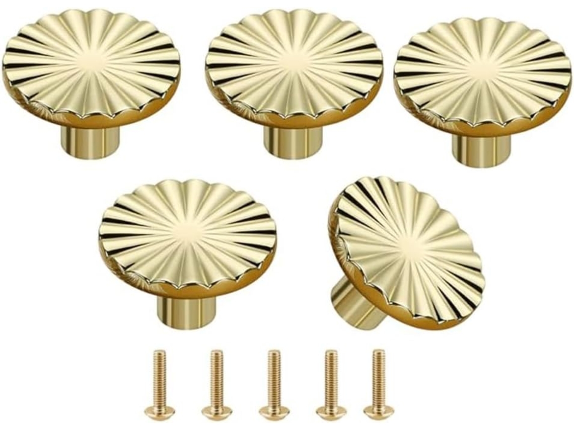 Conjunto De 5 Elegantes Puxadores Redondos Em Liga Zinco Para Armários E Móveis, Perfeitos Para Decoração De Casa E