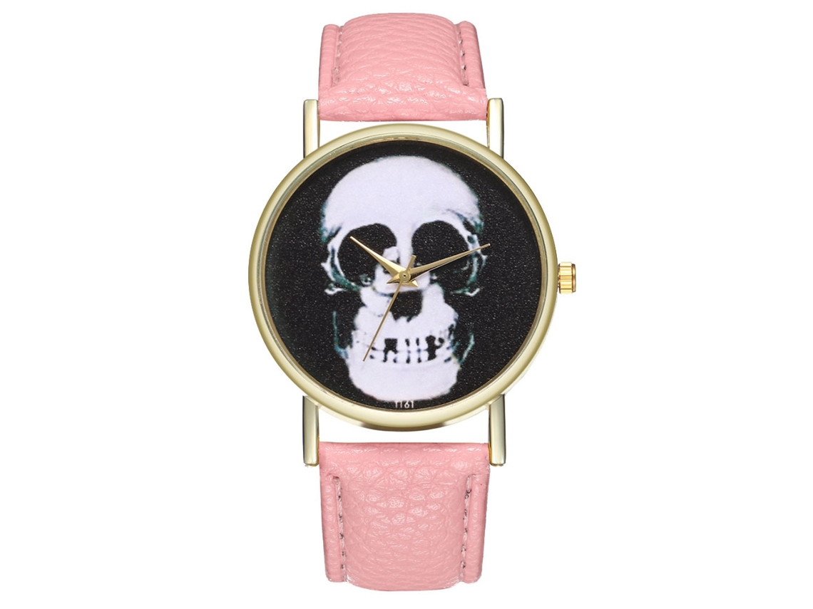 Reloj De Cuero Pu Para Mujer Y Hombre Dial Redondo Reloj De Pulsera Casual De Cuarzo Rosa