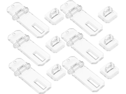 Conjunto De 6 Mini Dobradiças Acrílico Transparente Com Fecho Seguro Para Caixas, Armários E Gavetas Trava Transparente