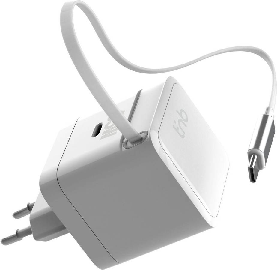 Carregador TNB GAN com Cabo Integrado (65W- Branco)