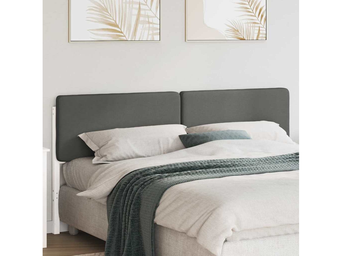 Vidaxl Cabeceira Estofada Com Cabeceira Branco E Cinza Claro 200 Cm