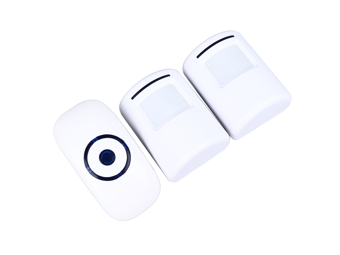 Timbre De Porta Com Sensor Infrarrojo Design Separado 2 Transmissores 1 Receptor Detecção Precisa