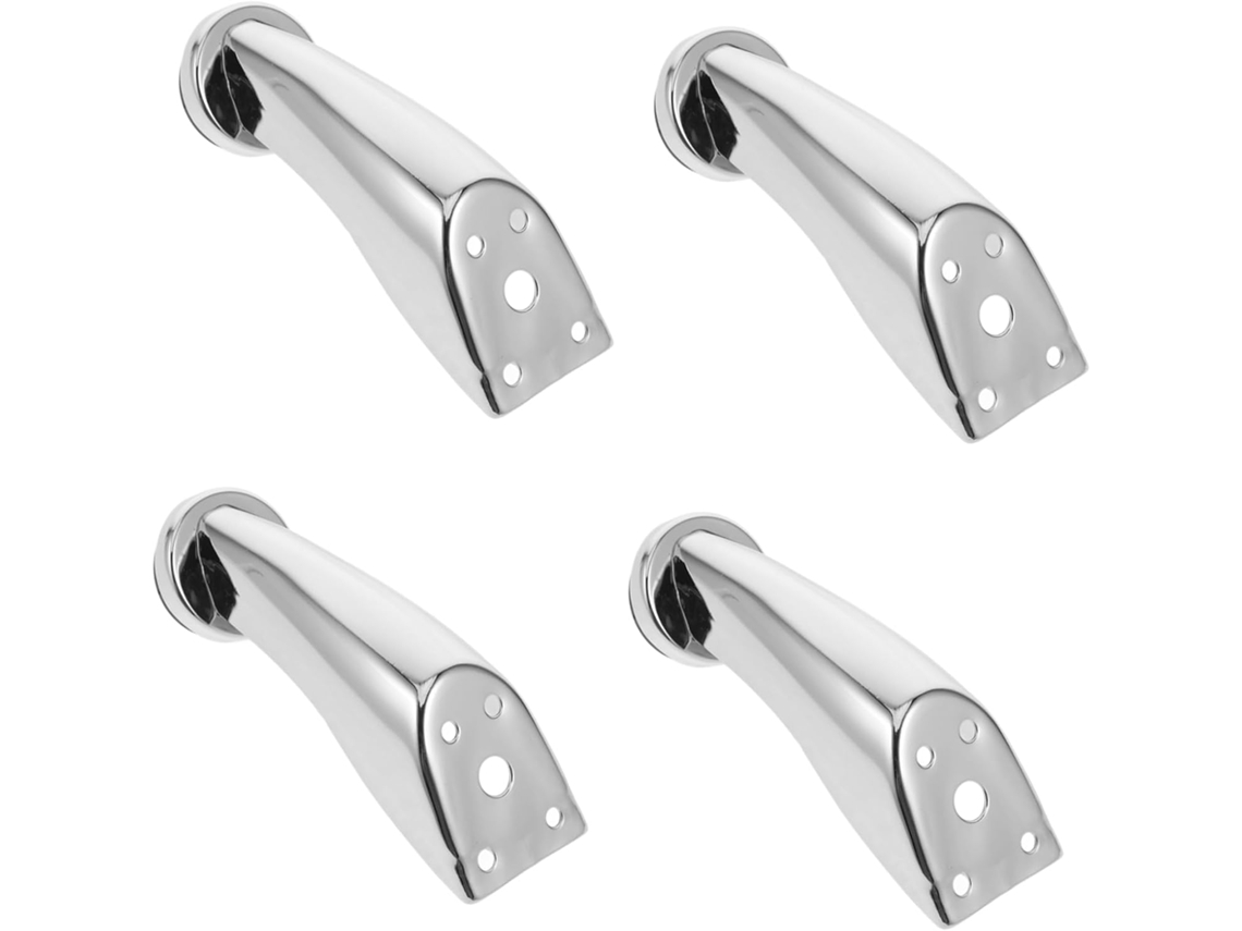 Operitacx Conjunto De 4 Pés Metal Cromado Para Móveis, Suporte Robusto Para Mesas Pequenas E Sofás Modernos