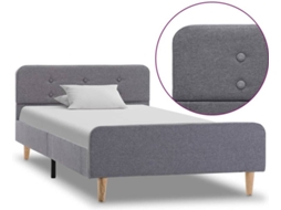 Bed Frame, Bed Frames Vidaxl Cinzeto Tecido (100 X 200 Cm)