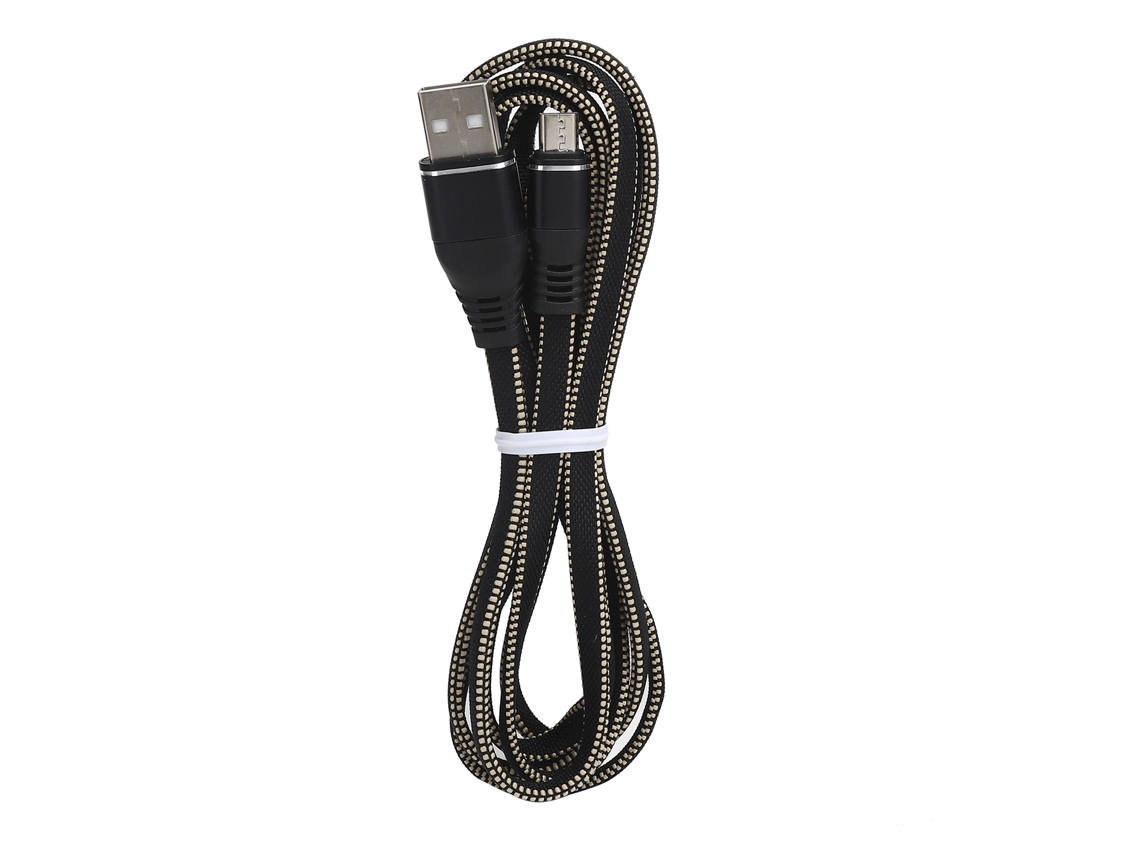 Aetheria cabo de Carregamento Rápido Micro Usb Trançado de Nylon para Celulares Android Preto 1,7m