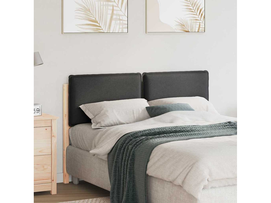 Vidaxl Cabeceira Estofada Com Cabeceira Cinza Natural E Escuro 120 Cm