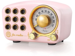 Alto Falante Retro Bluetooth, Rádio Fm Com Estilo Clássico Antigo, Reforço De Graves, Conexão Bluetooth 4.3,cor De Rosa Yizhood