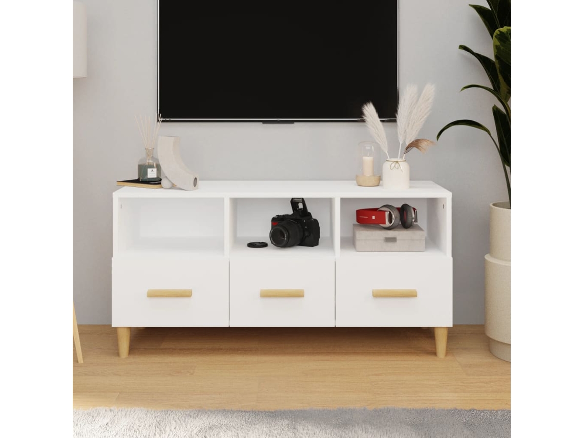 Vidaxl Móvel Para Tv 102x36x50 Cm Madeira Processada Branco