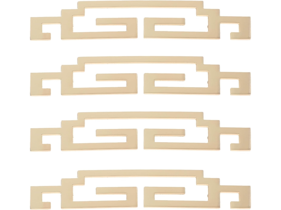 Conjunto De 4 Puxadores Porta Dechous Em Liga Zinco Dourada, Estilo Chinês Moderno, Design Versátil E Pega Confortável