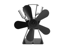 Ventilador de Lareira a Calor 5 Lâminas Base Trapezoidal para Fogões a Lenha/querosene Preto | S/MARCA