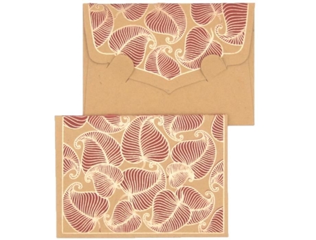 Conjunto de 5 mini envelopes para mensagens Papertree, 8,5 x 6 cm, Kraft/Bordô, papel ecológico para árvore