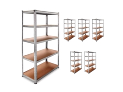 Pack Com 6 Estantes Galvanizadas De 5 Prateleiras (180 X 90 X 40 Cm Cada Uma) - Dasck