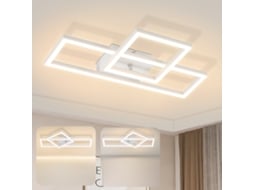 Led Luz De Teto Sala Estar 20w Design Moderno Lâmpada Cozinha Branco Quente Quadrado Branco Nettlife