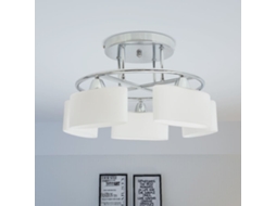 Vidaxl Candeeiro Teto Abajures De Vidro Elipsoides 5 Lâmpadas E14 200w