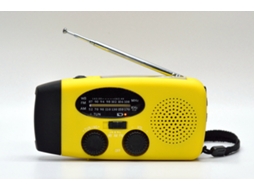 Rádio Portátil AQUAFORGE com energia solar, manivela, am/fm, lanterna led, porta usb