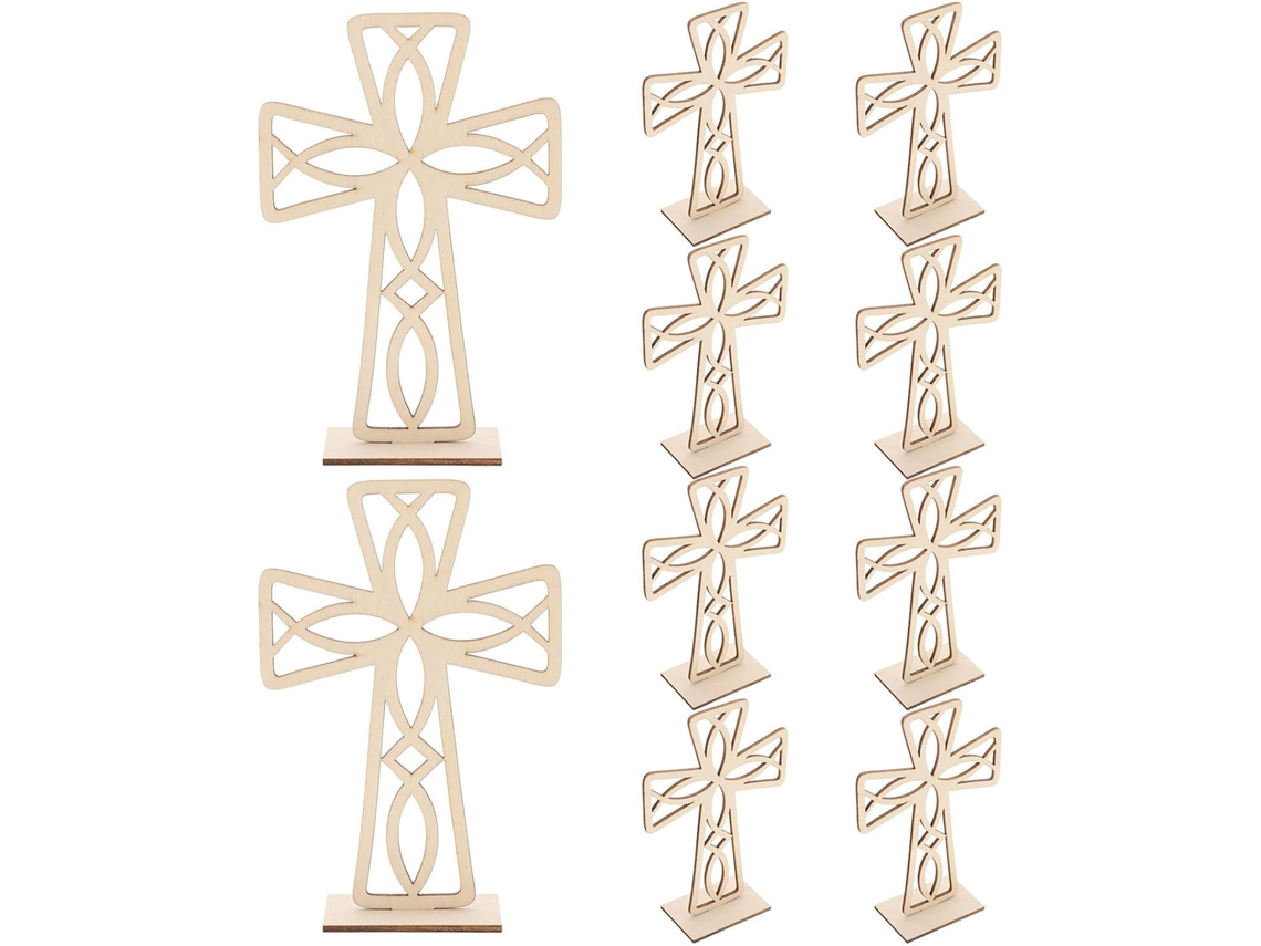 10 Peças De Decoração Bois Croix En Bois Naturel Para Bricolage Ornamento De Decoração Maison Piece En Non