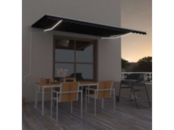 Vidaxl Toldo Automático Com Led E Sensor De Vento 500x300 Cm Antracite