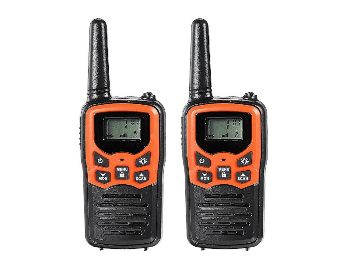 Conjunto de 3 walkie talkies infantis com 8 canais e lanterna LCD BRILVIBERA