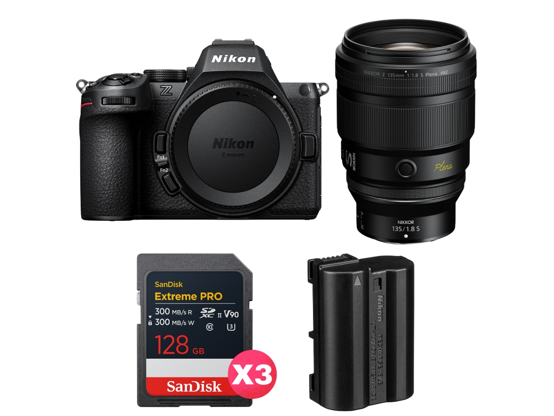 Z5 Ii + 135mm F/1.8 S Plena + 3 Sandisk 128gb Extreme Pro Uhs ii Sdxc + Nikon En el15c + Ebook “20 Dicas para Fotos Que Impressionam” NIKON