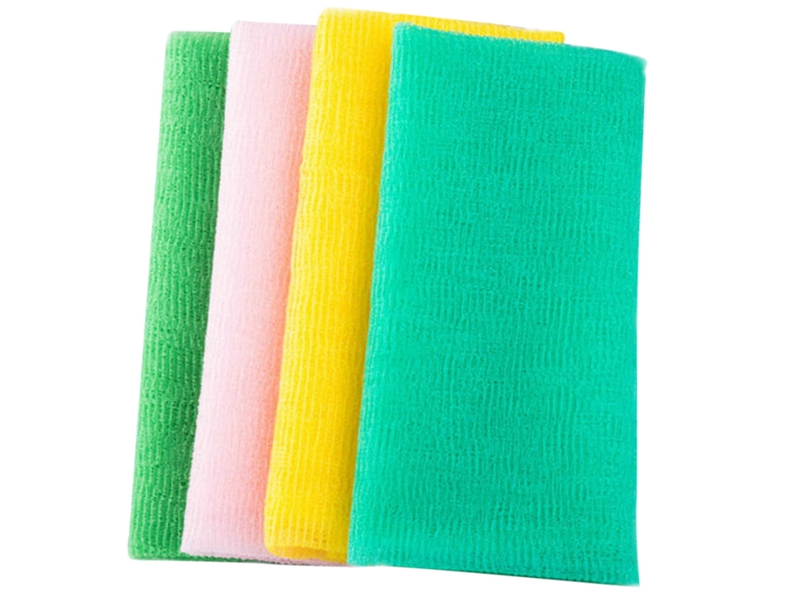 Toalhas de banho esfoliantes, feitas de nylon, macias e suaves para a pele, para uso no chuveiro e no corpo.
