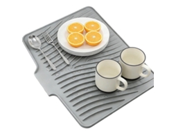 Tapete De Secagem Silicone Cinza, Drenagem Resistente Ao Calor 40x33x2cm - Demo