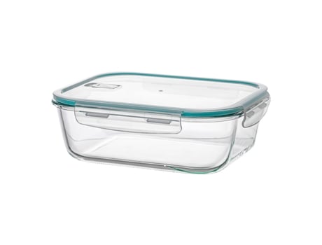 Lancheira Ovenza Retangular Transparente Silicone Vidro De Borosilicato 2,25 L