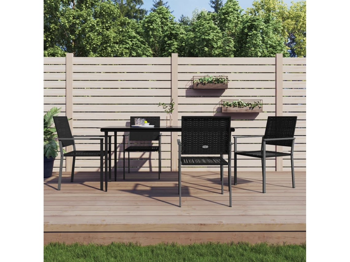 Vidaxl 5 Pcs Conjunto De Jantar P/ Jardim Vime Pe E Aço