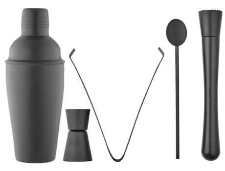 Conjunto 5 Acessórios para Cocktail LADELLE Aurora Mat Blk