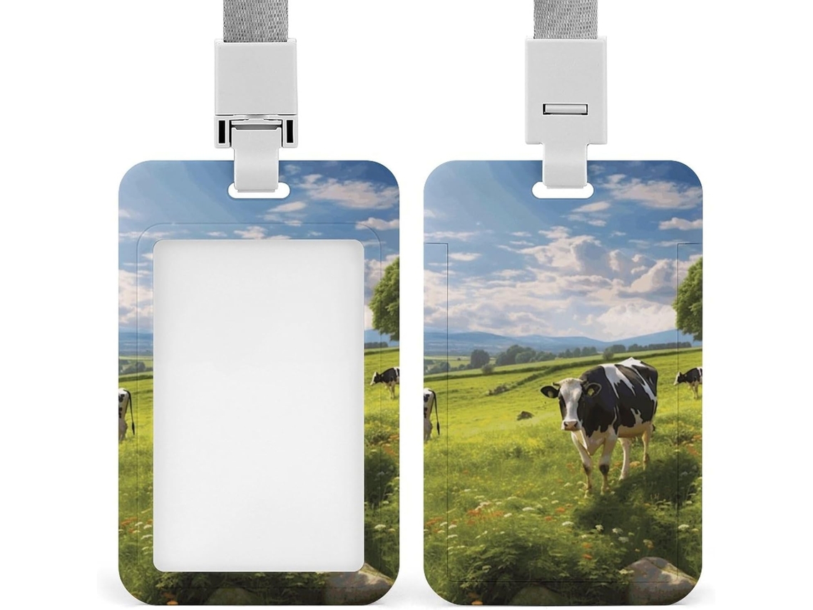 Porta Crachá Identificação De Vacas, Porta Cartão De Pastoreio, Protetor De Cartão Vertical Com Cordão, Capa