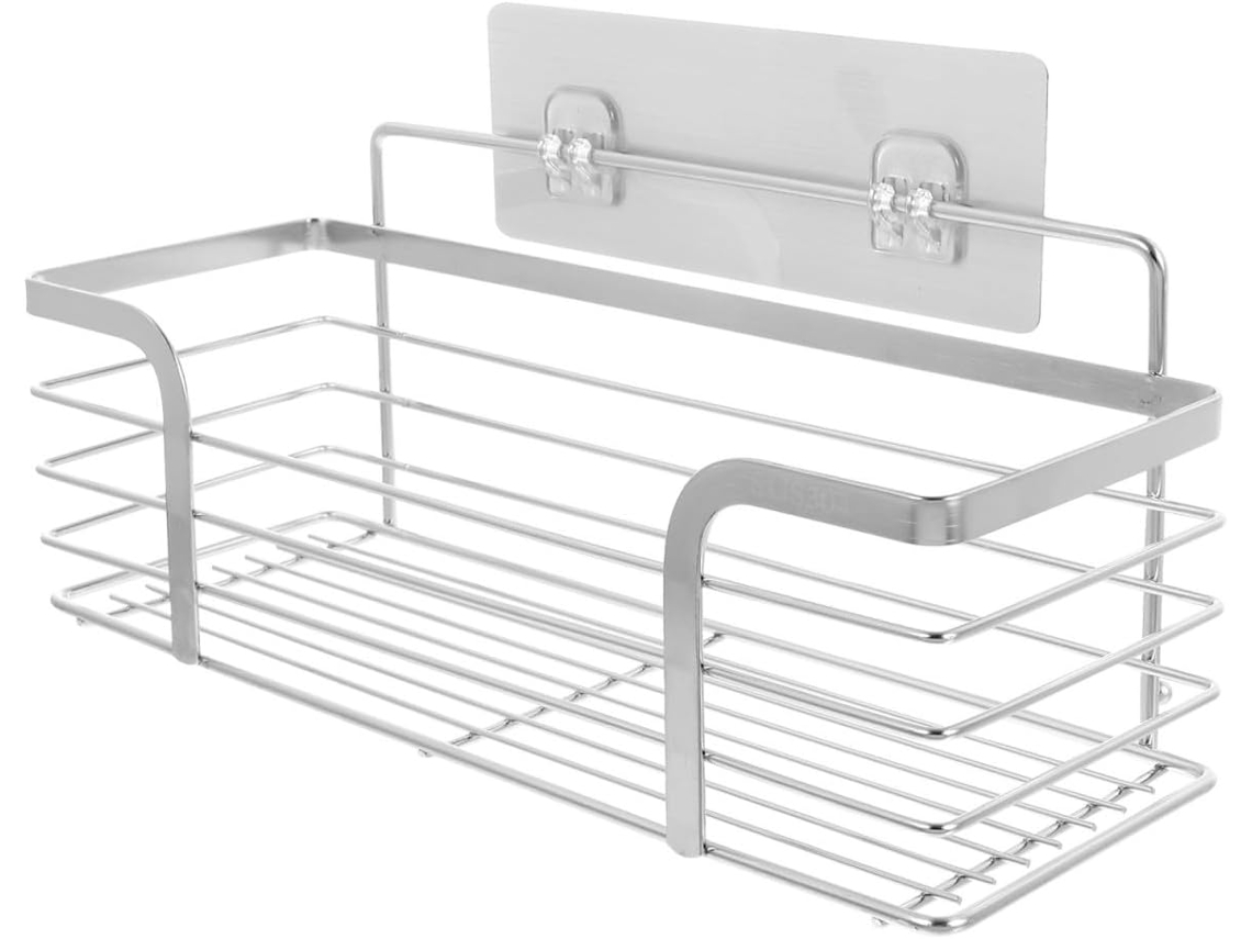 Prateleira De Aço Inoxidável Para Parede, Sem Necessidade De Furos, Ideal Para Banheiro E Cozinha Economiza Espaço