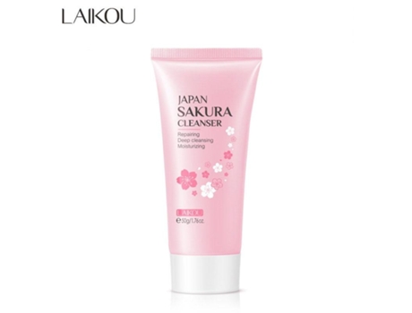 Lalkou Sakura Limpeza Suave Limpador Facial Encolher Poros Limpeza Profunda Controle De Óleo Remover Cravo Hidratante Cuidados Com A Pele Laikou