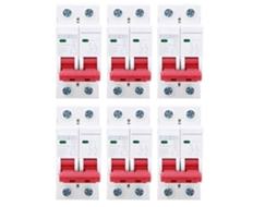 6 Peças Interruptor de Circuito Mcb Dz47 63z Dc500v 2p 63a Protetor de Sobrecarga para Fotovoltaica S/MARCA