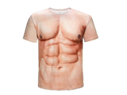 Camiseta 3d Impressão Muscular Verão Homem Manga Curta Macia Confortável