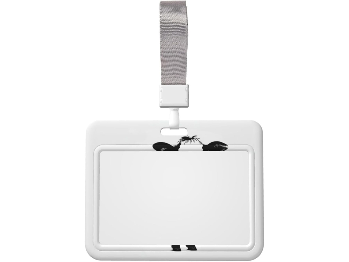 Suporte para Crachá em formato de vaca preta e branca com cordão, à prova d'água, vertical, de plástico, protetor de Crachá.