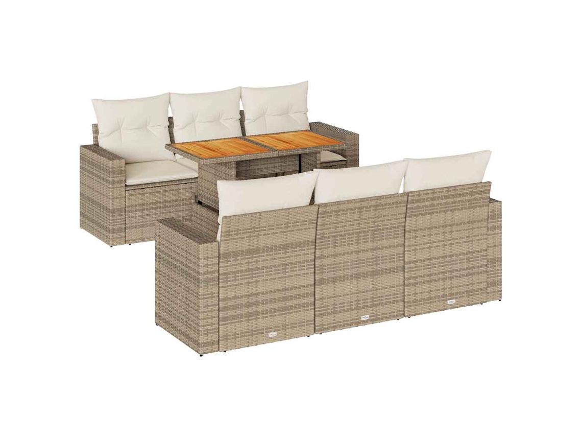 Garden Sofa Set, Garden Sofa Sets Vidaxl Bege Rattan / Vime (n/a)