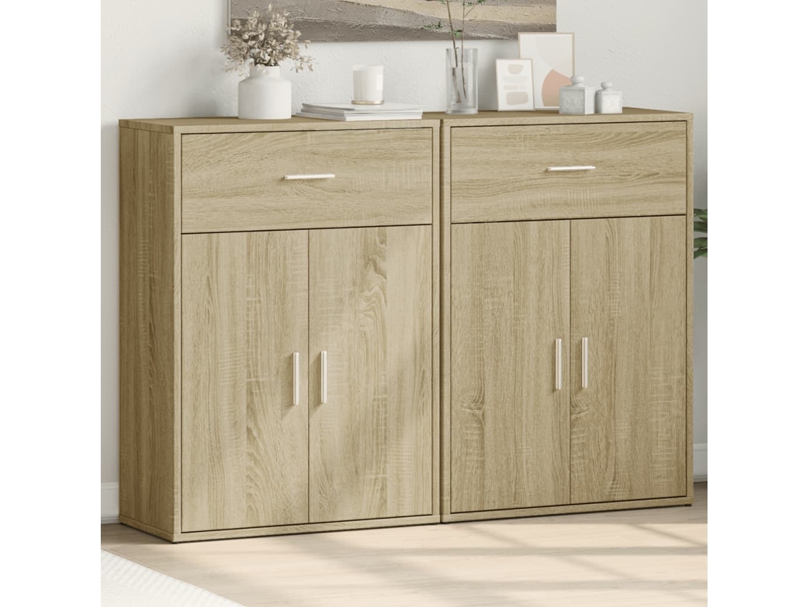 Vidaxl Aparadores 2 Pcs 60x30x84 Cm Derivados Madeira Carvalho Sonoma