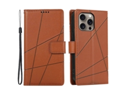 Capa Tipo Carteira Df-06 Para Iphone 16 Pro Com Impressão Digital E Capa À Prova De Choque
