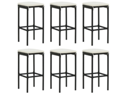 Bar Stool, Bar Stools Vidaxl Preto Rattan / Vime (n/a)