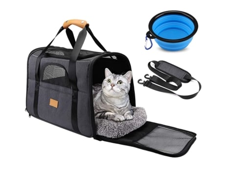 Transportadora, Bolsa de transporte para animais de estimação, com alça ajustável, almofada removível e GNCPETS