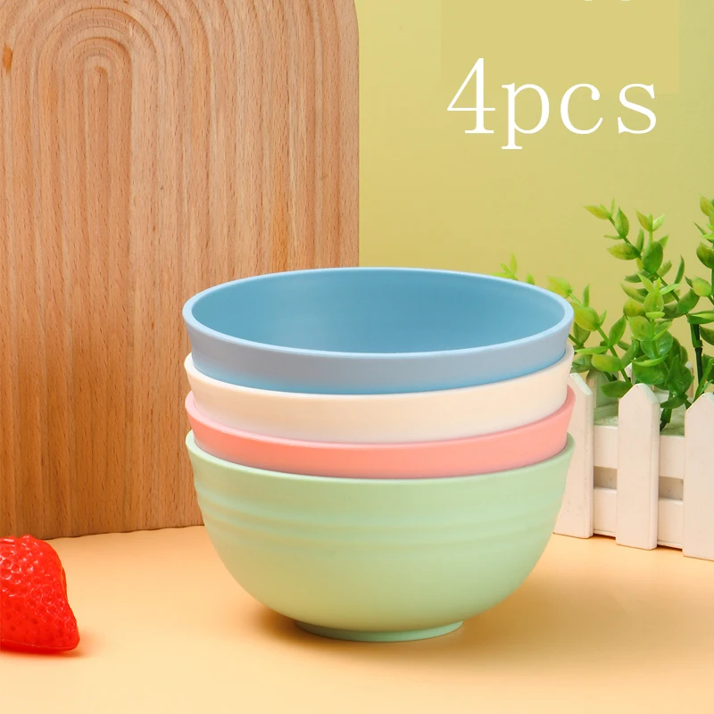 Conjunto De 4 Tigelas De Plástico Reutilizáveis, Ideais Para Cozinhas Domésticas, Restaurantes, Piqueniques E Acampamentos.