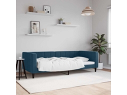 Vidaxl Sofá-cama 90x200 Cm Veludo Azul