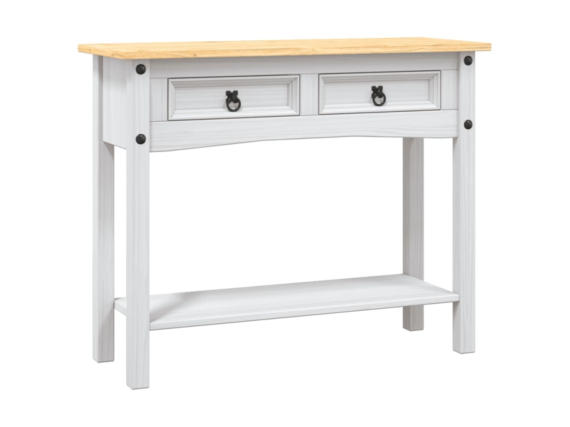 Mesa Consola Pinho Mexicano 90x34,5x73 Cm Branco MAISON EXCLUSIVE