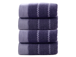Conjunto de Toalhas de Mãos NEVEANCE Absorvente Banho Mão Rosto Algodão Azul - 4pcs (33x73cm)