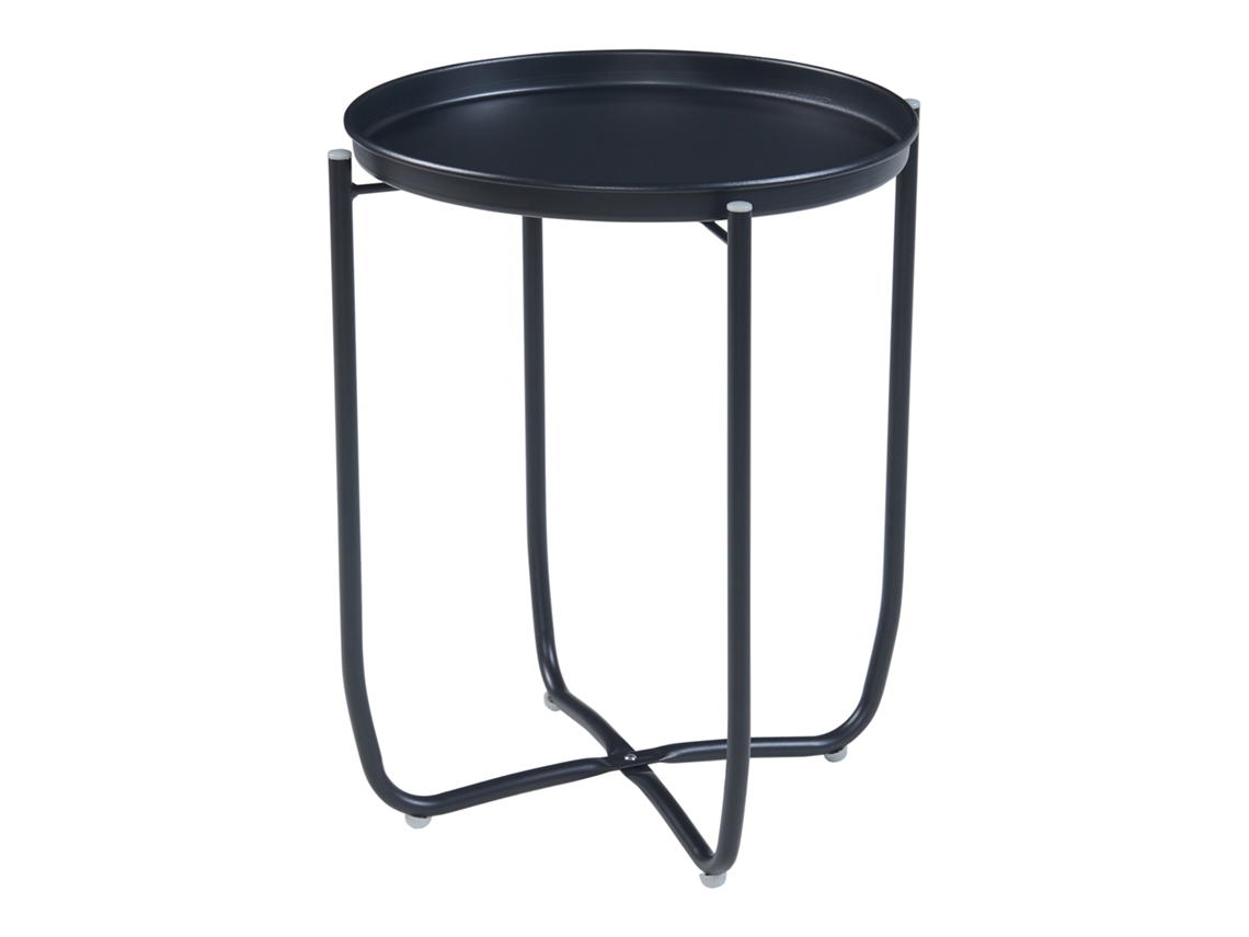 Mesa de jardim Sandefjord aço 53x40 cm - Preto [EN.CASA]
