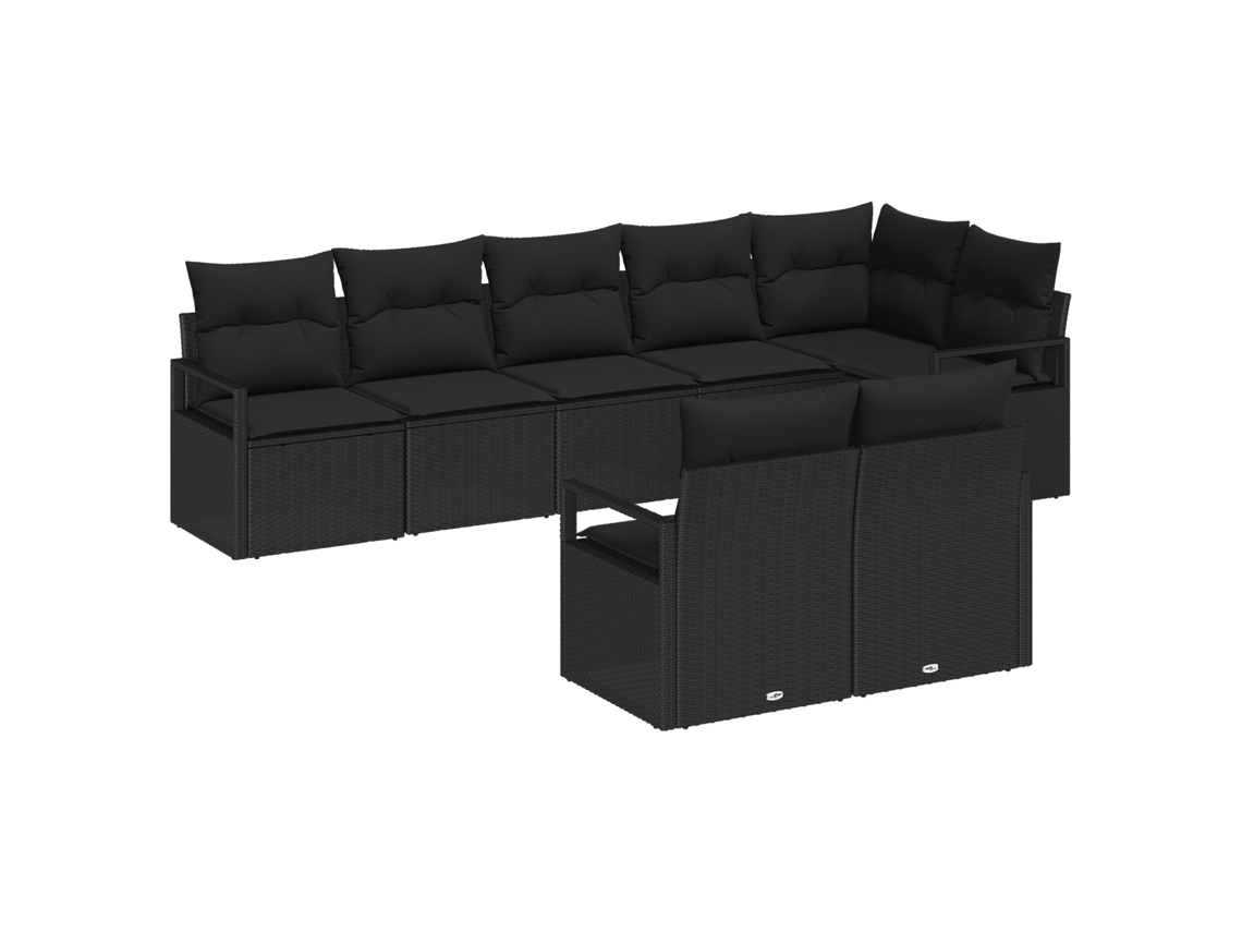 Conjunto 8 Conjunto De Jardim Vidaxl Preto Vime Pe (287 X 122 X 85 Cm)