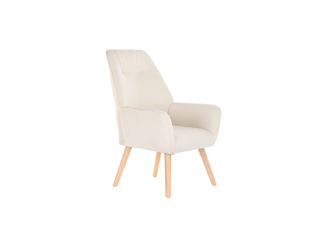 Poltrona de poliéster com detalhes em madeira e veludo, 67x75x96cm (ALEXANDRA HOUSE LIVING)