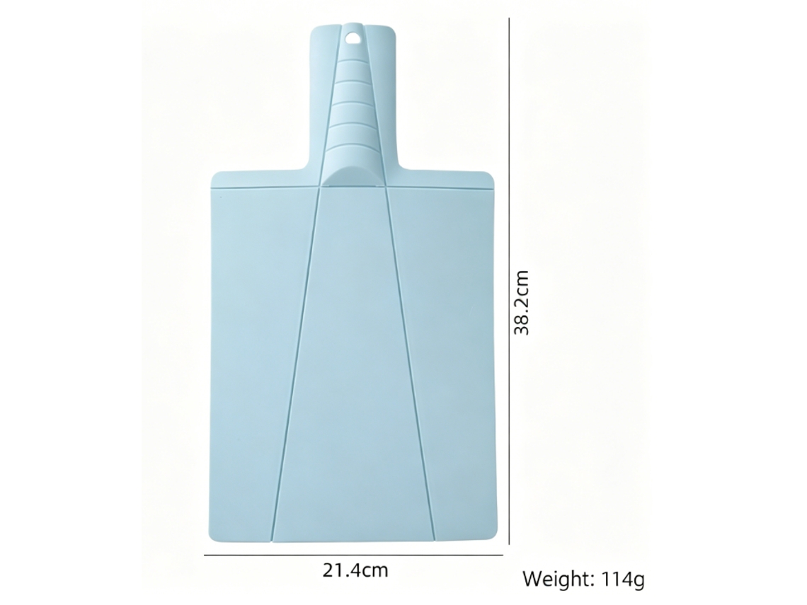 Tabua De Corte Dobravel Com Alça - Azul Claro, Silicone Alimentício, Antiaderente, Para Cozinha Doméstica