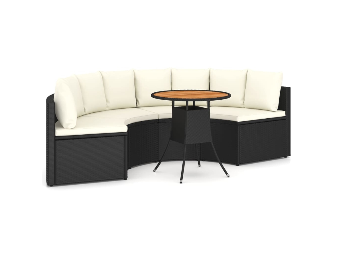 Garden Lounge Set, Garden Lounge Sets Vidaxl Preto Rattan / Vime (n/a)