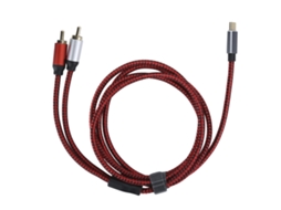 Cabo de Áudio Type c Macho para 2rca Macho com Plating de Ouro 1.5m para Celular Tablet Laptop